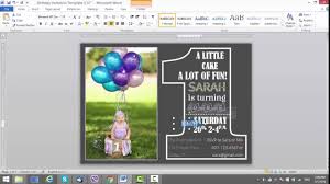 Ms Word Birthday Invitation Card Template 1st Birthday Invitation Template For Ms Word With Microsoft Word Birthday In 2020 Birthday Invitation Templates 1st Birthday Invitation Template Party Invite Template