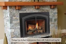 Here's a gas fireplace insert with no old fashioned louvers. Icfdv30 Harmony Direct Vent 380 Insert Natural Gas 30 000 Btu By Monessen