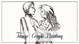 Hârtia cu textură rugoasă este id … eală pentru realizarea de hașuri pe o scară valorică foarte mare. How To Draw A Couple Painting A Tango Couple On Paper Brush Ink Painting Couple Painting Ink