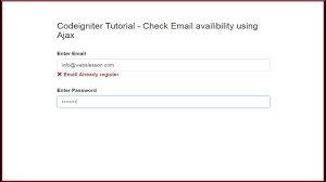 Codeigniter Tutorial - Check Email Availability Using Ajax - Youtube