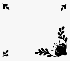Set of watercolor floral frame bouquets of navy and peach roses and leaves. Simple Flower Border Vector Black And White Hd Png Download Transparent Png Image Pngitem