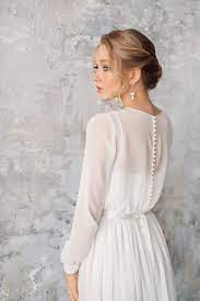 Long Sleeve Rustic Wedding Dress Simple Wedding Dress Etsy Wedding Dresses Simple Muslimah Wedding Dress Wedding Dresses