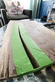 The epoxy inlay glows in the dark and creates a very. The Easiest Live Edge River Table With Epoxy