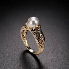 Maybe you would like to learn more about one of these? Buy Online Fashion Vintage Pearl Ring Gold Jewellery Costume Jewelry The King Ring Gives A Gift To A Woman Party Wedding Large Pearl Ring Alitools