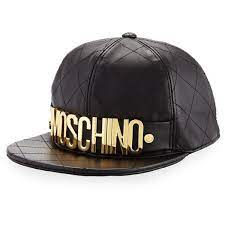 Moschino Quilted Leather Logo Baseball Hat Leather Logo Quilted Leather Pink Baseball Hat