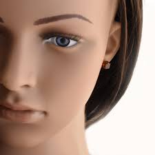 Cube Amber Stud Earring, 925 Sterling Silver Post Earrings, Geometric  Jewelry