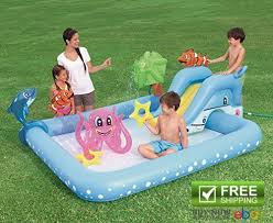 Bestway Kiddie Pools Baby Fantastic Aquarium Playpen Water Park Kids Slides Yard Kiddie Pool Pool Play Pool