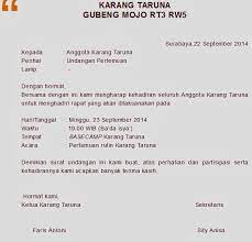 Pada artikel kali ini kita akan membuat beberapa contoh surat tentang rapat karang taruna yang berhubungan dengan persiapan 17 agustusan dengan menggunakan masih ingatkah kamu dengan cara membuat surat undangan atau uleman yang bersifat resmi dengan menggunakan bahasa sunda? 21 Contoh Surat Undangan Resmi Tidak Resmi Rapat Pernikahan Syukuran Dll