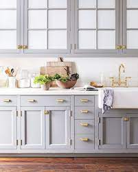Having A Moment Blue Gray Kitchen Cabinets Via Mydomaine Grey Kitchen Cabinets Kitchen Cabinet Design Blue Gray Kitchen Cabinets