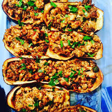 Stuffed Eggplant With Ground Chicken My Halal Kitchen By Yvonne Maffei Global Cuisine Made Halal Recipe Chicken Recipes Halal Recipes Ground Chicken