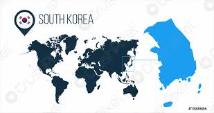 El ministro de unificación de corea del sur, lee in young, ha instado a reunir esfuerzos para lograr la reanudación de las conversaciones con corea del norte en el aniversario de la primera. Mapa De Corea Del Sur Situado En Un Mapa Del Vector De Stock Crushpixel