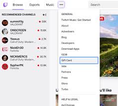 2) on the cover page, swipe down to the bottom of the interface. Twitch Gift Card Faq