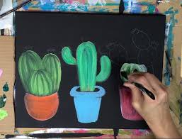 While the paint can chills, remove the top valves from two cans of gumout carb + choke cleaner, which can be found at any hardware or. How To Paint Three Cacti Step By Step Painting With Tracie Kiernan