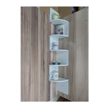 Part of the tiling process in the shower includes corner shelves for whatever you might need while you're in there. 5 Tier Wooden Wall Mount Corner Shelves White Decor Bathroom Home Office Buy Wooden Floating Wall Shelf 5 Tier Wooden Wall Floating Corner Shelves Product On Alibaba Com