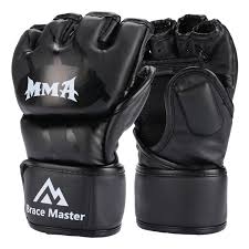 Brace Master Mma Gloves Ufc Gloves Leather More Paddding For Men Women Knuckle Wrist Protection Fingerless Sparring Gloves For Training Kickboxing