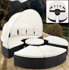 The beds that you see on porches or in gardens are different from the ones we use in our homes. Round Outdoor Daybeds Uk Garden Day Bed Rattan Garden Furniture Canopy Bedroom