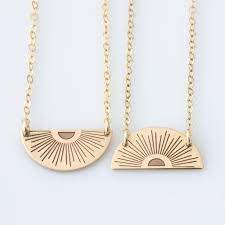 Sunrise Necklace Sunset Necklace Silver Sun Necklace Gold Etsy Best Friend Necklaces Gifts For Mom Friend Necklaces