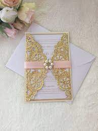 Blush Pink And Gold Doily Wedding Invitation Gold Doily Etsy Pink And Gold Wedding Doily Wedding Invitations Pink And Gold Invitations