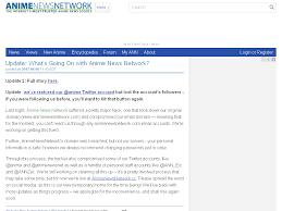 Check whether animenewsnetwork.com server is down right now or having outage problems for everyone or just for you. Anime News Network Ann Christopher Macdonald Co Kiwi Farms