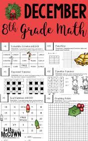 Math Activities And Puzzles For Grade 8 No Prep Print Go 8th Grade Math For A Fun December Math Review 8th Grade Math Math Packets Middle School Math