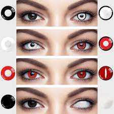 UYAAI 2pcs Halloween Colorful Contact Lenses Anime Cosplay Eye Lenses  multicolored lenses Lenses White Black Red Lenses|Contact lenses| -  AliExpress