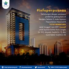 Assalam kepada semua pengguna perpustakaan. Perpusnas On Twitter Terkait Pemindahan Koleksi Ke Gedung Layanan Baru Di Merdeka Selatan Sebagian Layanan Jasa Perpustakaan Kami Tutup Untuk Sementara Waktu Https T Co Jkn9tk2f3u