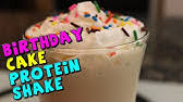 Fruity deco for top (grape, strawberry, etc). How To Make A Birthday Cake Protein Shake Protein Shake Recipe Youtube