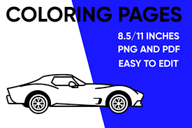 • coloring book created for boys and men's of any age • cute & cool design • good for relaxing and creativity development • contains more than 100 coloring pages of auto, cars, and other technics • various difficulty levels, from the very simple pictures to quite detailed pages • extremely easy to use for all! Simple Car Coloring Page For Kids Graphic By Kdp Interior Design Creative Fabrica