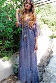 Blu Moon Bohemian Dress In Purple Blue Floral Bohemian Dress Maxi Dress Boho Chic Fashion