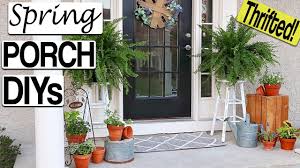 I have a small front entry so i mainly decorate my front door with some sort of wreath or swag and i use plants and other fall porch supplies: Spring Porch Decorating Ideas Diy Farmhouse Front Porch Decor On A Budget Youtube