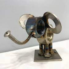 Stainless Steel Elephant Sculpture Etsy Metal Art Metal Art Decor Elephant Sculpture