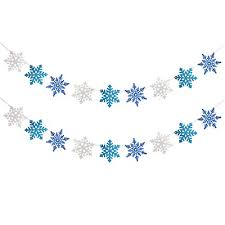 Throw your next party in a winter wonderland. 2 Pack White Blue Light Blue Glittery Snowflake Banner Import It All