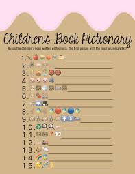 Donut Children S Book Emoji Pictionary Doughnut Baby Shower Book Sprinkle Baby Shower Baby Shower Games