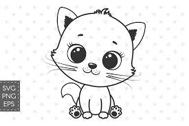 All of these black and white kitten resources are for free download on pngtree. Cute Kitten Clipart Svg Png Eps 1232135 Illustrations Design Bundles