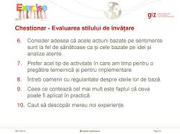 Cel mai inalt punct de pe grafic arata stilul dvs de invatare preferat. Implementat De Test De Personalitate Emisfera CerebralÄ DominantÄ Chestionar Privind Stilul De InvÄÈare Conf Univ Dr Mihaela Vasilescu Universitatea Ppt Download