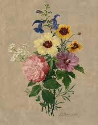 A reinforcing earthwork or breastwork within a permanent rampart. Flowers 1820 Painting By Pierre Joseph Redoute