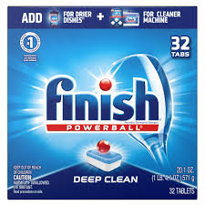 Detergent is designed for use in automatic dishwashing machines. Finish All In 1 Powerball 32 Tabs Dishwasher Detergent Tablets Walmart Com Walmart Com