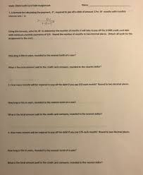 Maybe you would like to learn more about one of these? Name Math 1050 Credit Card Debt Assignment You Have Chegg Com