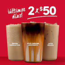 Tim Hortons Descubreloespecial De Invitar Los Cafes Y Alivianar El Estres En La Oficina Elige Entre Cold Caramel Macchiato Latte Helado Y Frozen Vanilla Chai En 2x 50 Pesos Ultimos Dias De