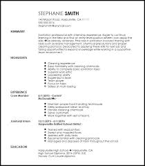 Free Entry Level Sanitation Resume Example Resume Now