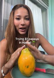 Hawaii Fruit Cutting Girl