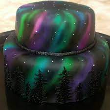 Northern Lights Cake Northern Lights Decorations Light Cakes Beautiful Wedding Cakes
