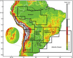 Most of the population of south america lives near the continent's western or eastern coasts while the interior and the far south are sparsely populated. Topographical Map Of South America Showing The Andes Mountain Range And Download Scientific Diagram
