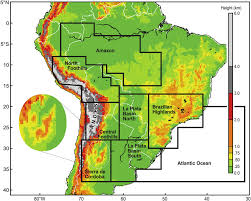 Most of the population of south america lives near the continent's western or eastern coasts while the interior and the far south are sparsely populated. Topographical Map Of South America Showing The Andes Mountain Range And Download Scientific Diagram