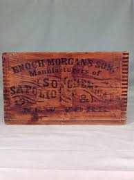 Enoch Morgan Sapolio Wood Crate Box Soap Chemicals Antique New York