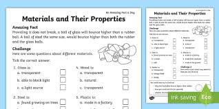 With just 5 to 10 minutes a day, your students can horn in there class. Free Ks1 Materials And Their Properties Worksheet Science Topic