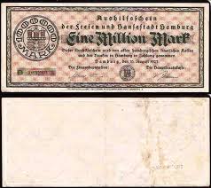 Germany Hamburg Circulated Notgeld 1 Milion 1 000 000 Mark 10 08 1923 10 Things Paper Money Marks