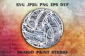 Download 3d Layered Volleyball Svg Mandala Svg Zentangle Svg 1038487 Cut Files Design Bundles
