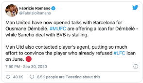 Fabrizio romano (born 21 february 1993) is an italian journalist who specializes in football transfers. Manchester United S Move For Ousmane Dembele Is A Massive Gamble