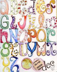 Colored Alphabet English Doodle Lettering Lettering Alphabet Creative Lettering